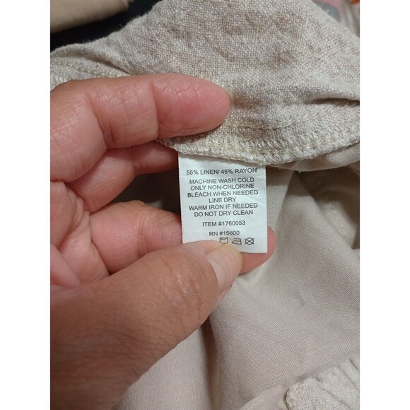 Briggs Women's Size Large  Linen Blend Pull-On Pants, Camel - Picture 6 of 13